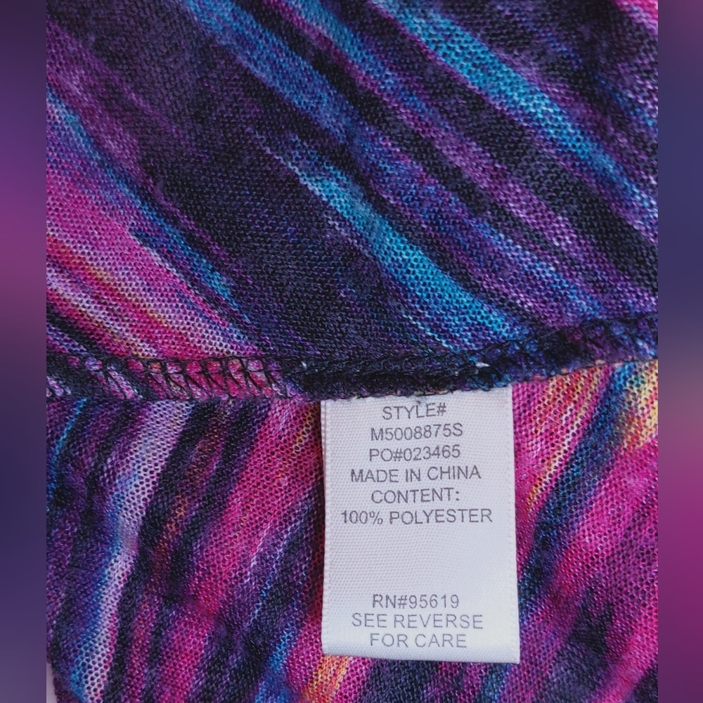 Studio JPR Colorful Striped Top Size XL Front Tie Retro Blouse Office Retro Boho - Picture 6 of 9